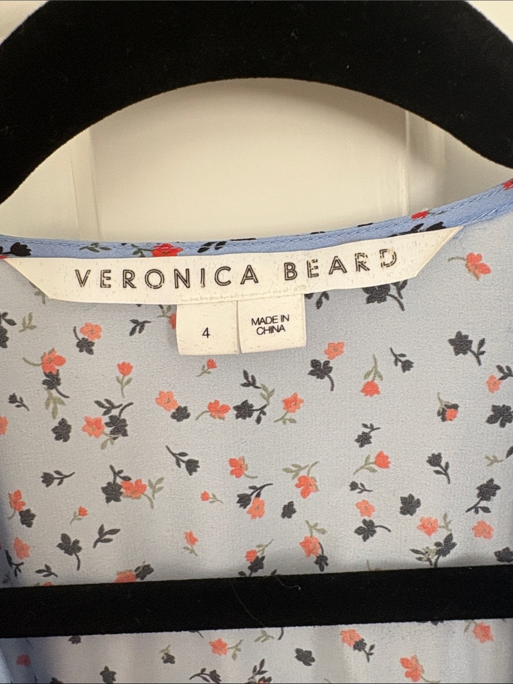 Veronica Beard Light Blue Floral Wrap-Style Midi Dress - Picture 2 of 6